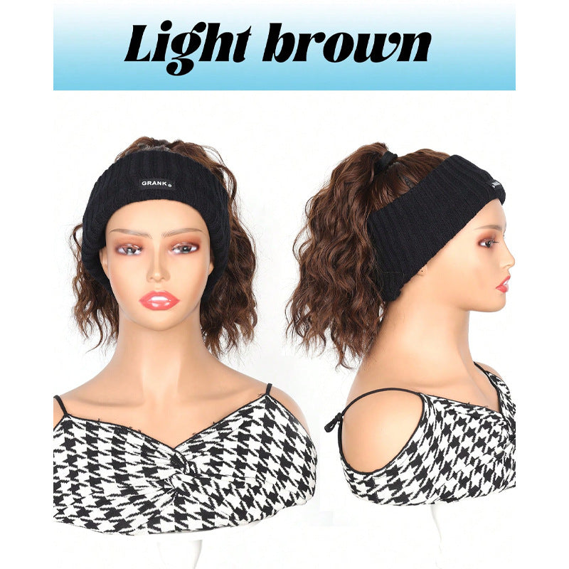 Women's Hat All-in-one Fashion Trendy Corrugated Curly Hair Air Top Wig Ponytail