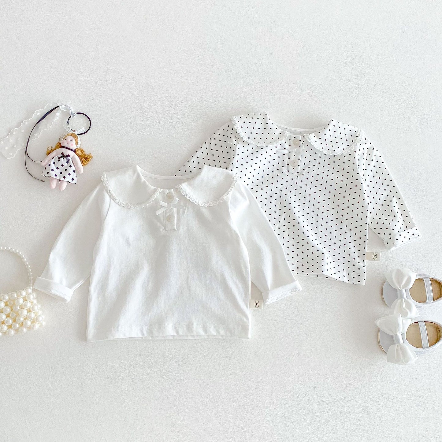 Children's Doll Shirt Small Left Right Spring Western Style Children's T-shirt