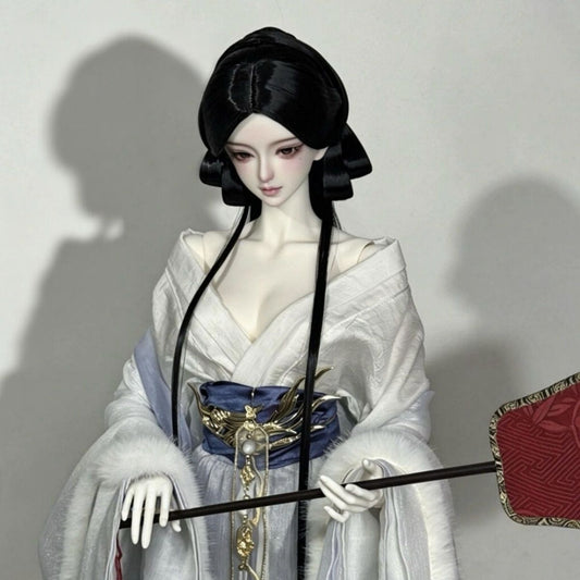 Doll Points Black Medium Long Straight Cos Wig