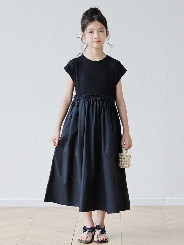 Knitted A- Line Skirt Hepburn Style Teen Children's Dress