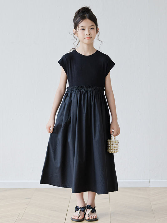 Knitted A- Line Skirt Hepburn Style Teen Children's Dress