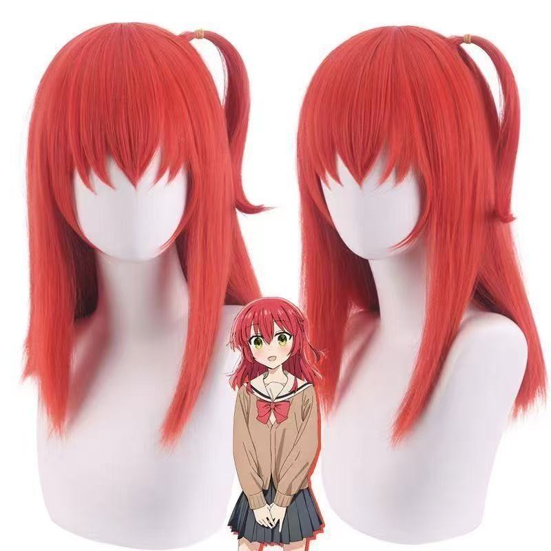 Lonely Rock Red Side Ponytail Modeling Cos Wig