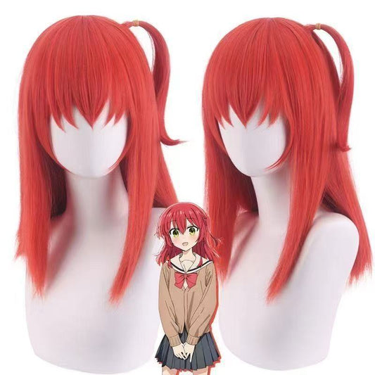 Lonely Rock Red Side Ponytail Modeling Cos Wig