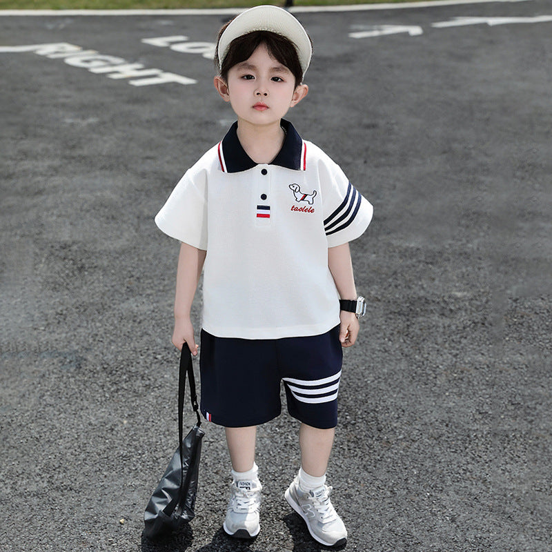 Children's Summer Short-sleeved Clothing Thin Boy's Dog Children's Suit