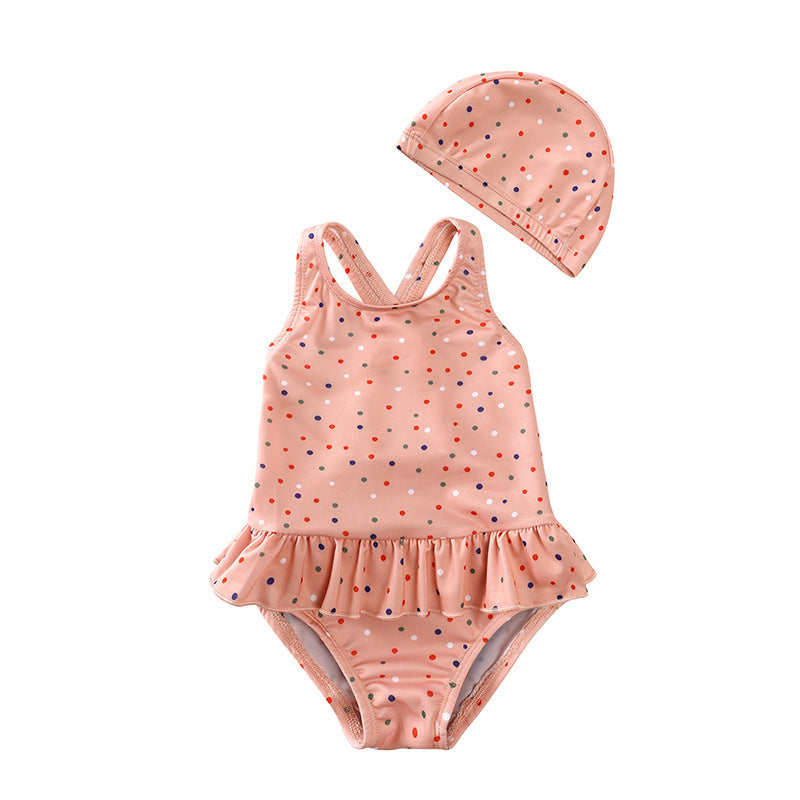 Backless Floral One-piece Swimsuit Cartoon Bikini Jumpsuit, Climbing Suit