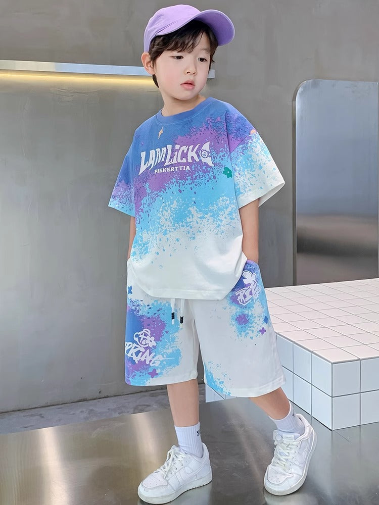 Children's Clothing Boys Summer Sports Thin Medium Big Cool Children's Suit