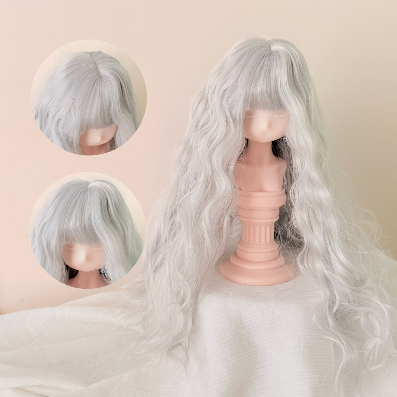 Silk Props With Bangs Small Curls Hair Cos Wig