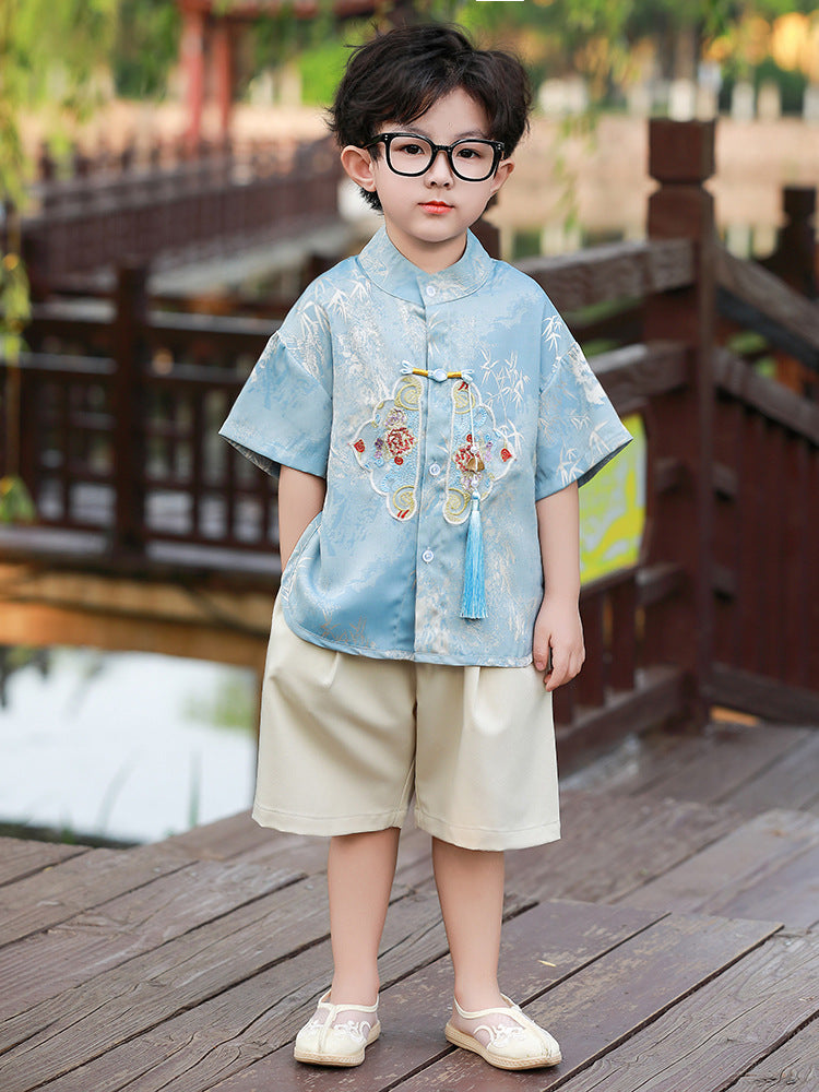 Children's Short Sleeve Tang Costume Han Summer Dragon Boat Festival Children's Suit