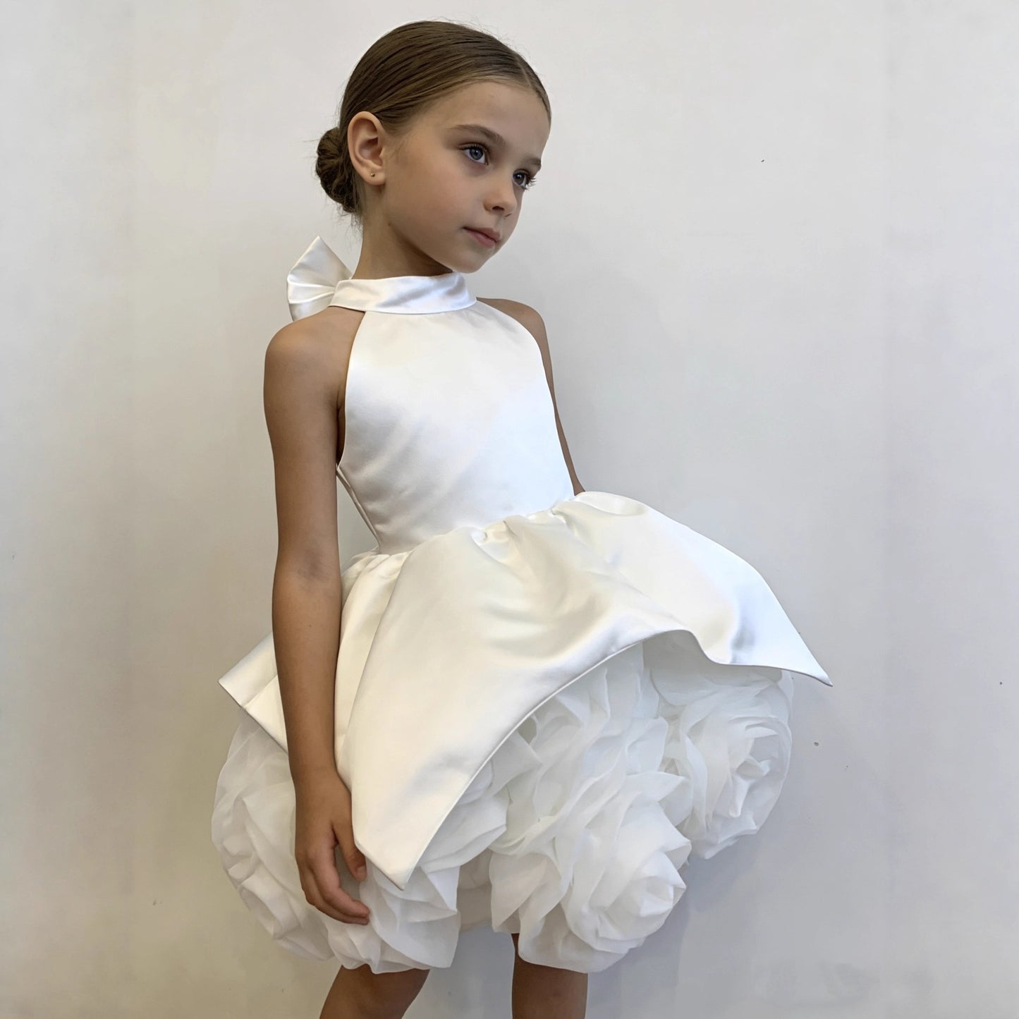 Children's Satin Sleeveless Halter Pettiskirt Party Birthday Children's Dress