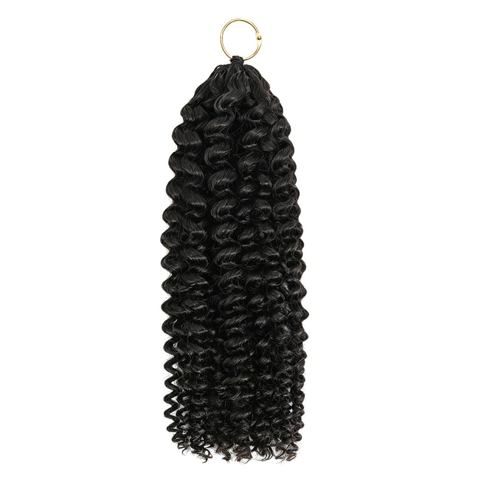 Glamorous Human Crochet Knitting Feather Extension Real Hair Wig