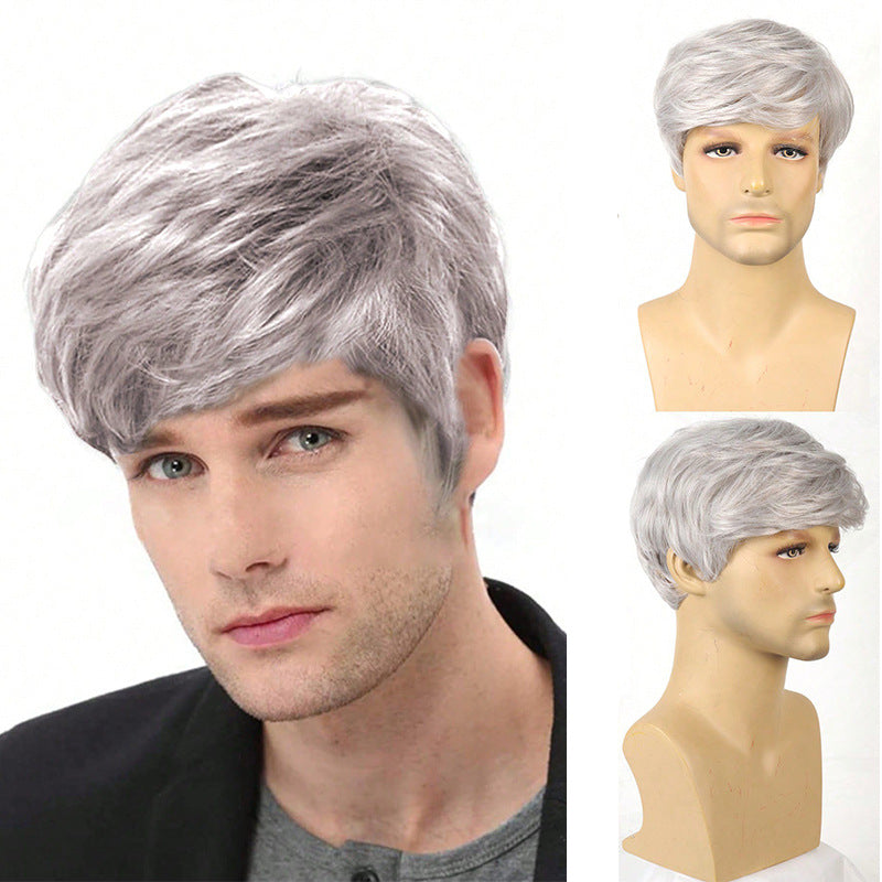 Men's Short Curly Fluffy Natural Mechanism Chemical Other Wig