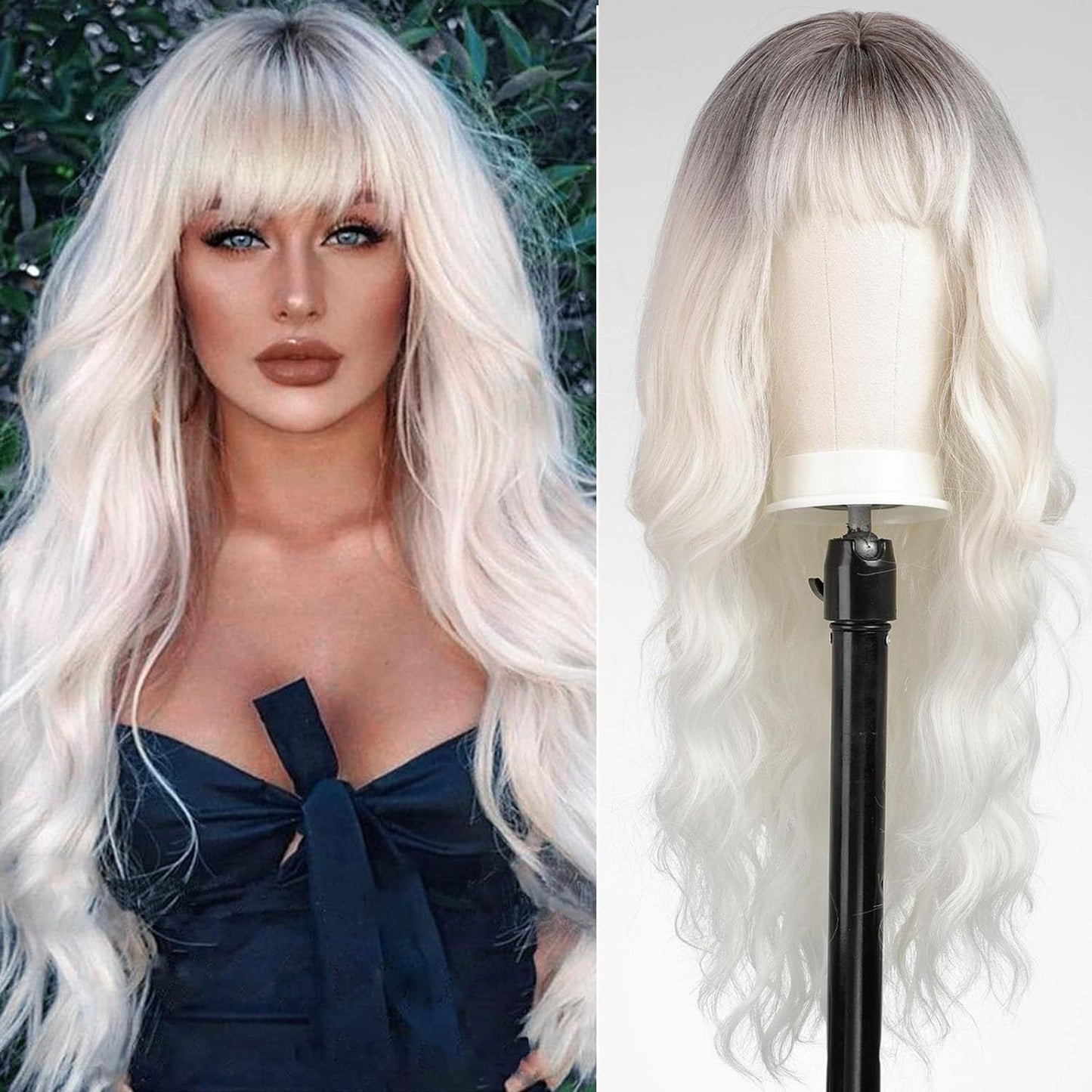 Women's Fashion Synthetic Wigs Brown Gradient Color Wig Long Curls