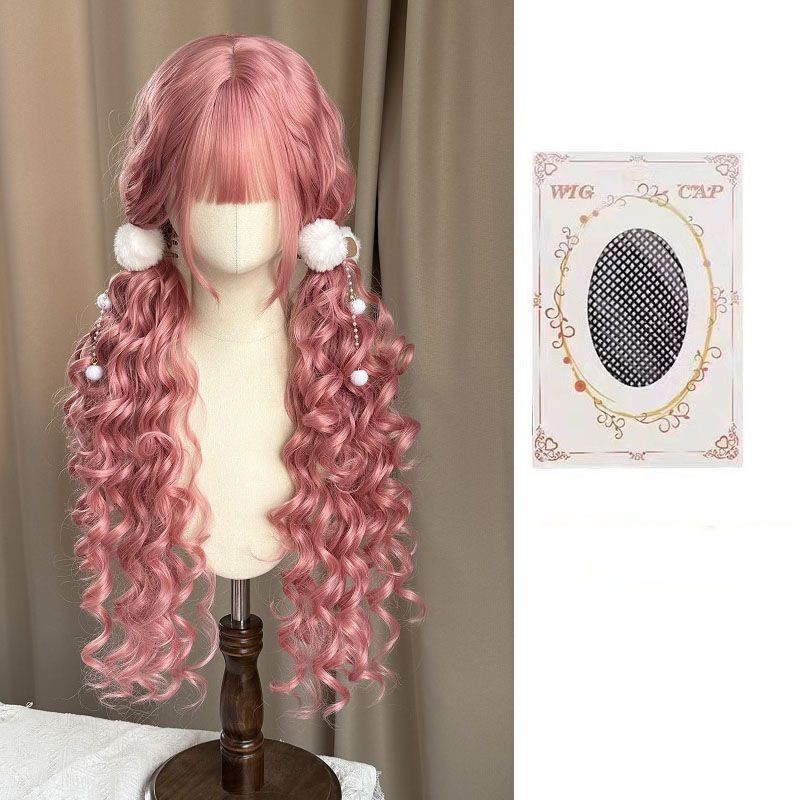 Noodles Roll Female White Gold Color Roman Wig Long Curls