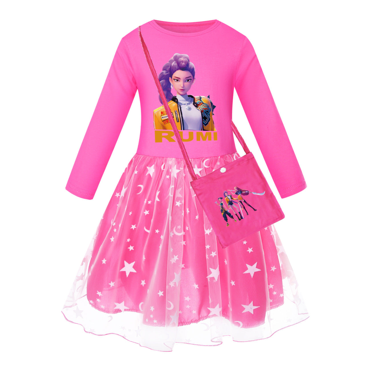 Star Rainbow Lace Summer Big Swing Children's Dress