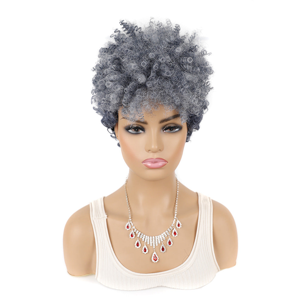 Women's African Dreadlocks Head Sleeve Curved Small Curly Wig Long Curls