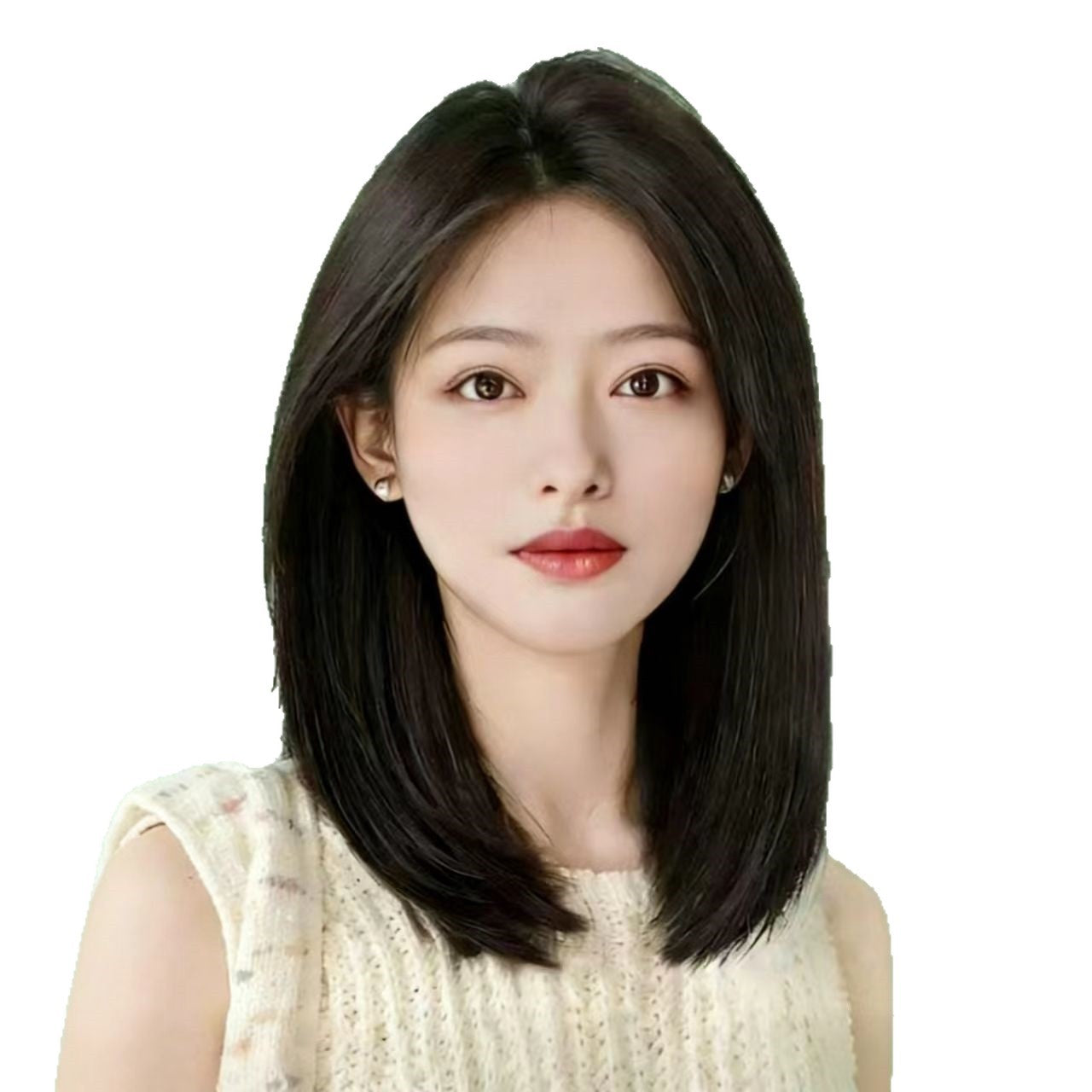 Women's Short Bald Can Be Tied Seamless First Love Collarbone Length Real Hair Wig