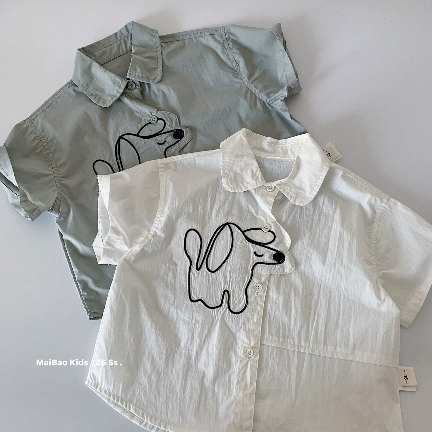 Children's Sleeve Summer Embroidered Puppy Fashionable Clothing Children's Shirt