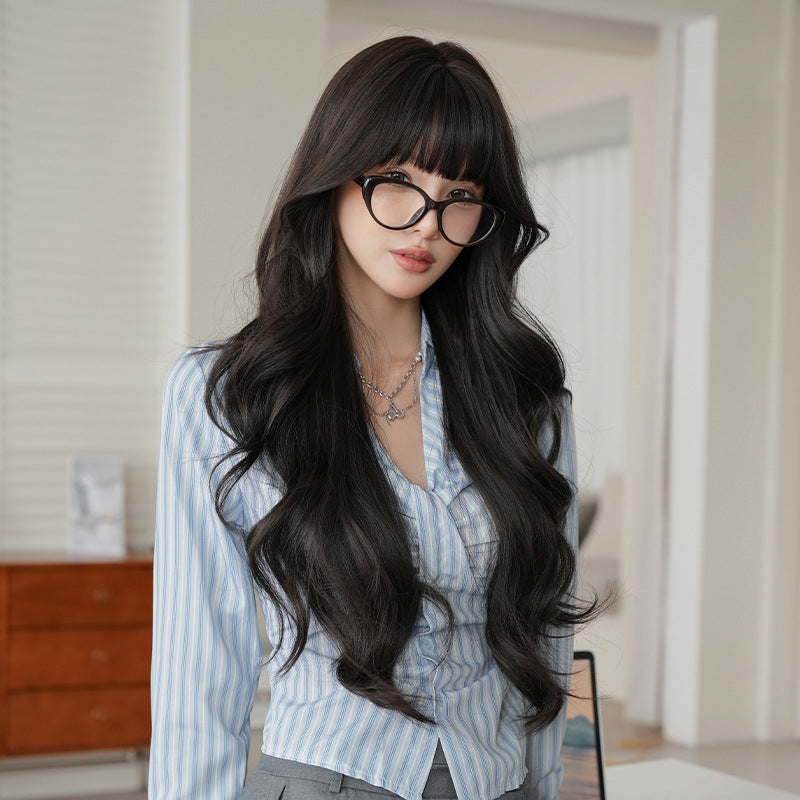 Female Curly Hair Big Wave Shape Hot Chemical Fiber Wig Long Curls