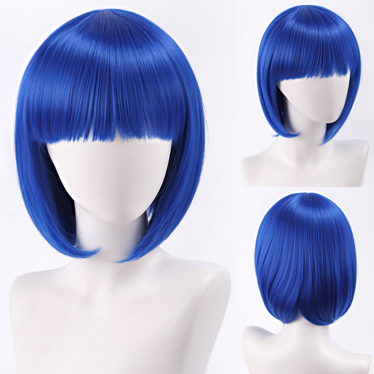 Green Gray Beige Black Red Pink Bangs Anime Nightclub Female Cos Wig