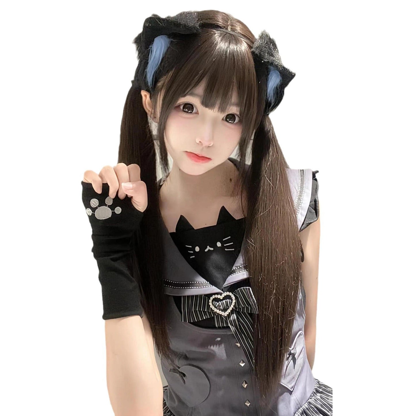 Women's Hair Cute Little Luo Bangs Cold Long Straight Wig