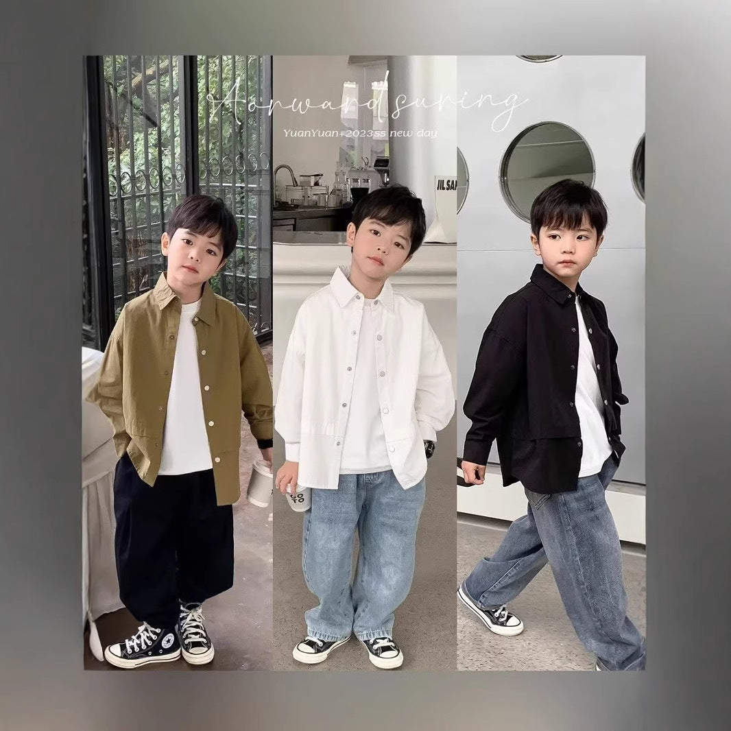 Children's Long Sleeve Clothing Style Design Loose Children's Shirt