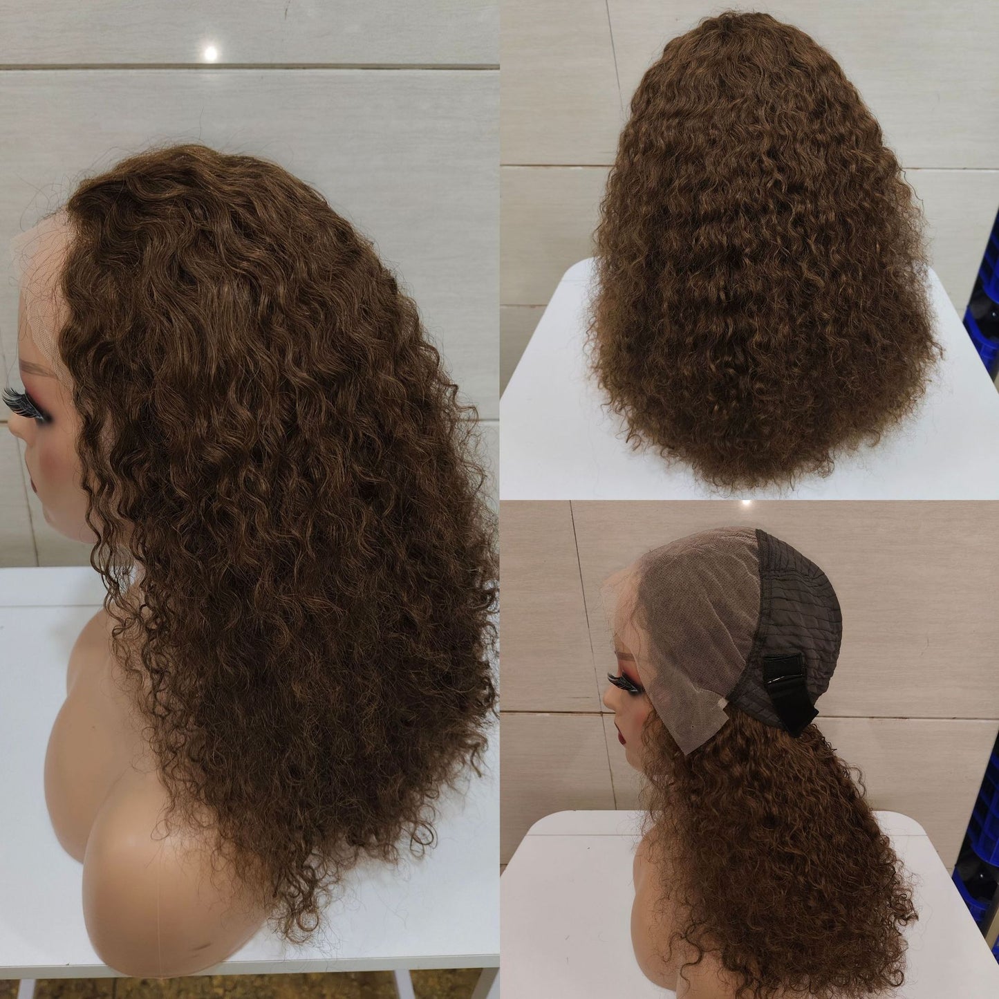 Double Drawn Human Lace Curly Density Real Hair Wig