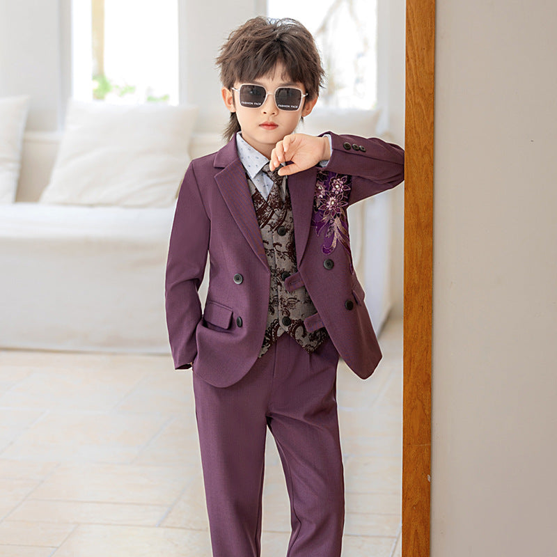 Children's Dress British Flower Costume Boy Evening Children's Suit