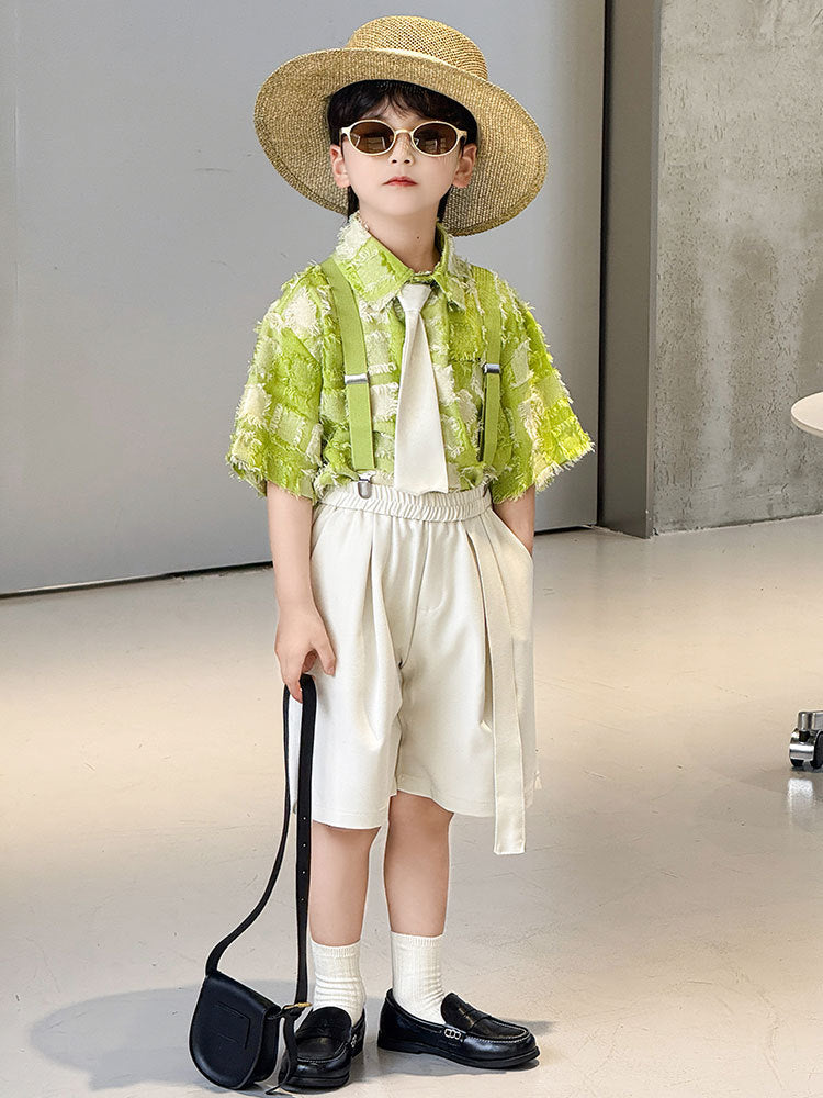 Children's Overalls Suit Summer British Kindergarten Performance Show Children's Shirt