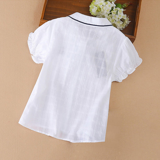 College Style Summer Medium Large Western Little Cotton Children's Shirt