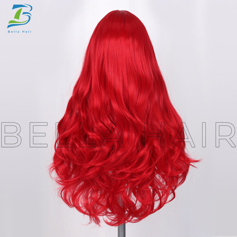 Red Medium Large Wave Long Fashion Fiber Wig Short Curly Hair