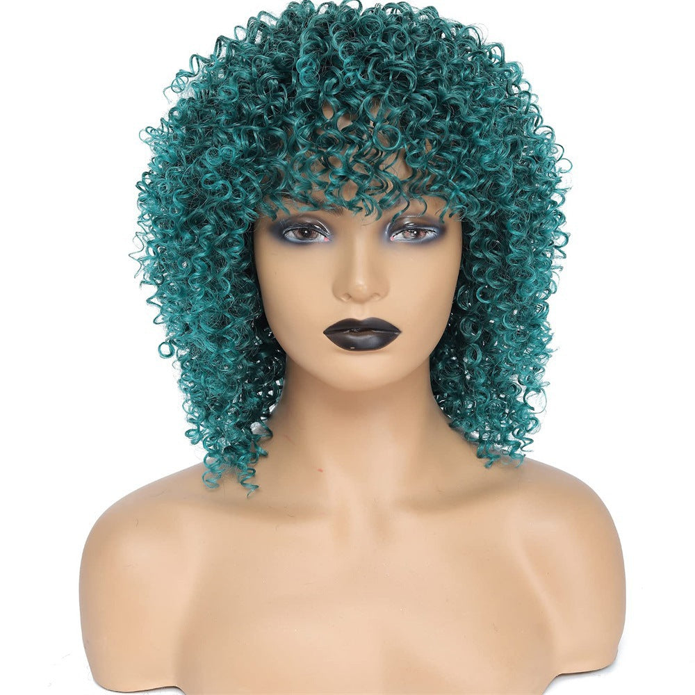 Volume Fluffy Female Synthetic Chemical Fiber Popular Afro Whole Wig Short Curly Hair