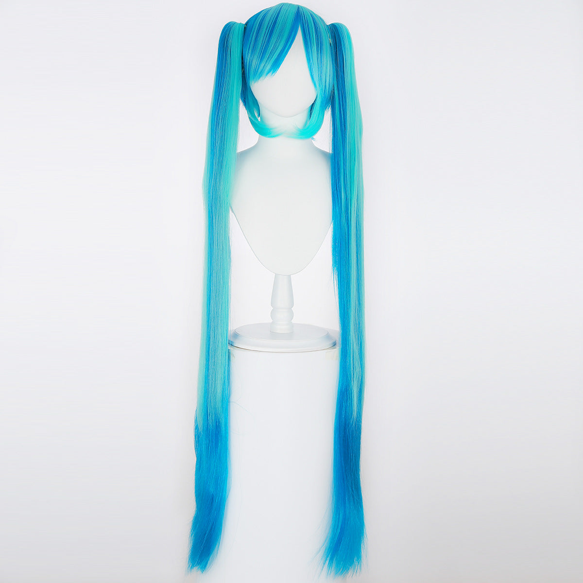 Blue Gradient White Snow Pairs Ponytail Cos Wig