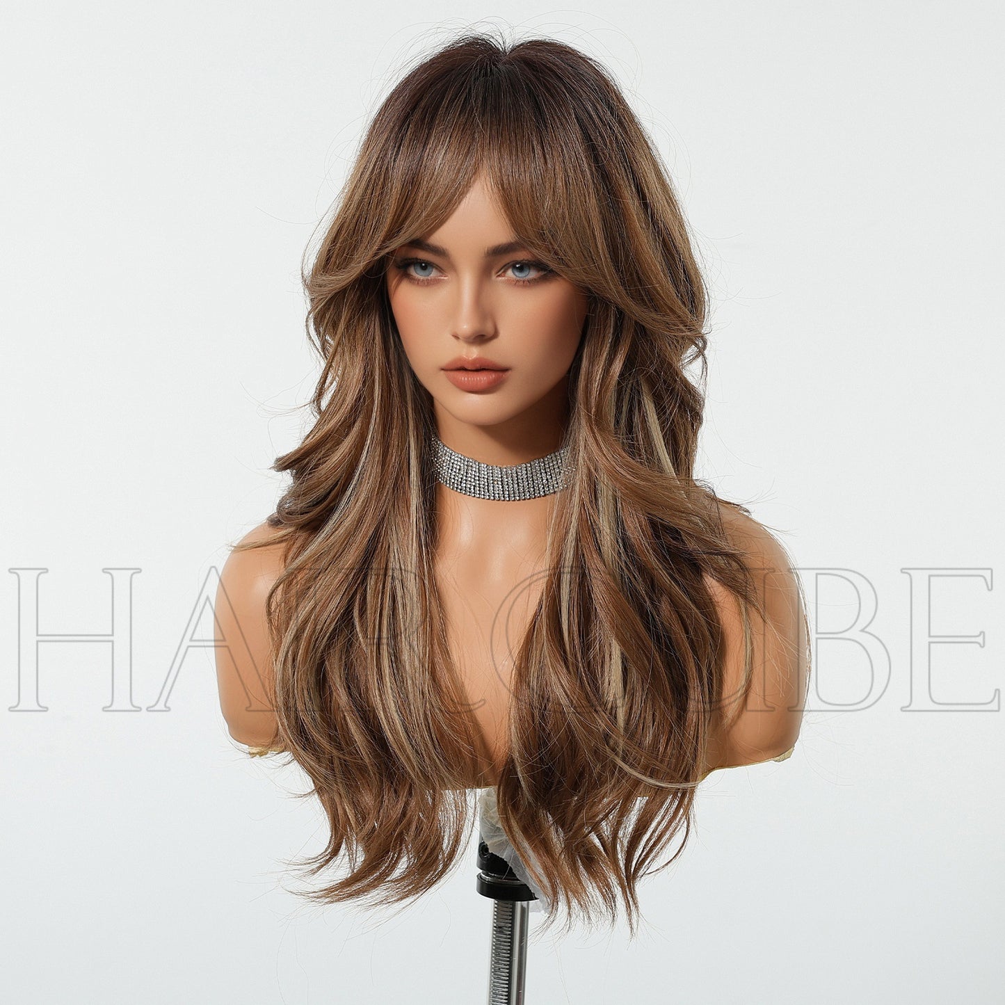 Hair Mechanism Chemical Fiber Natural Fashion High-level Curly Full Head Wig Long Curls