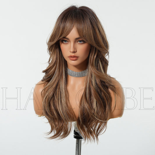 Hair Mechanism Chemical Fiber Natural Fashion High-level Curly Full Head Wig Long Curls