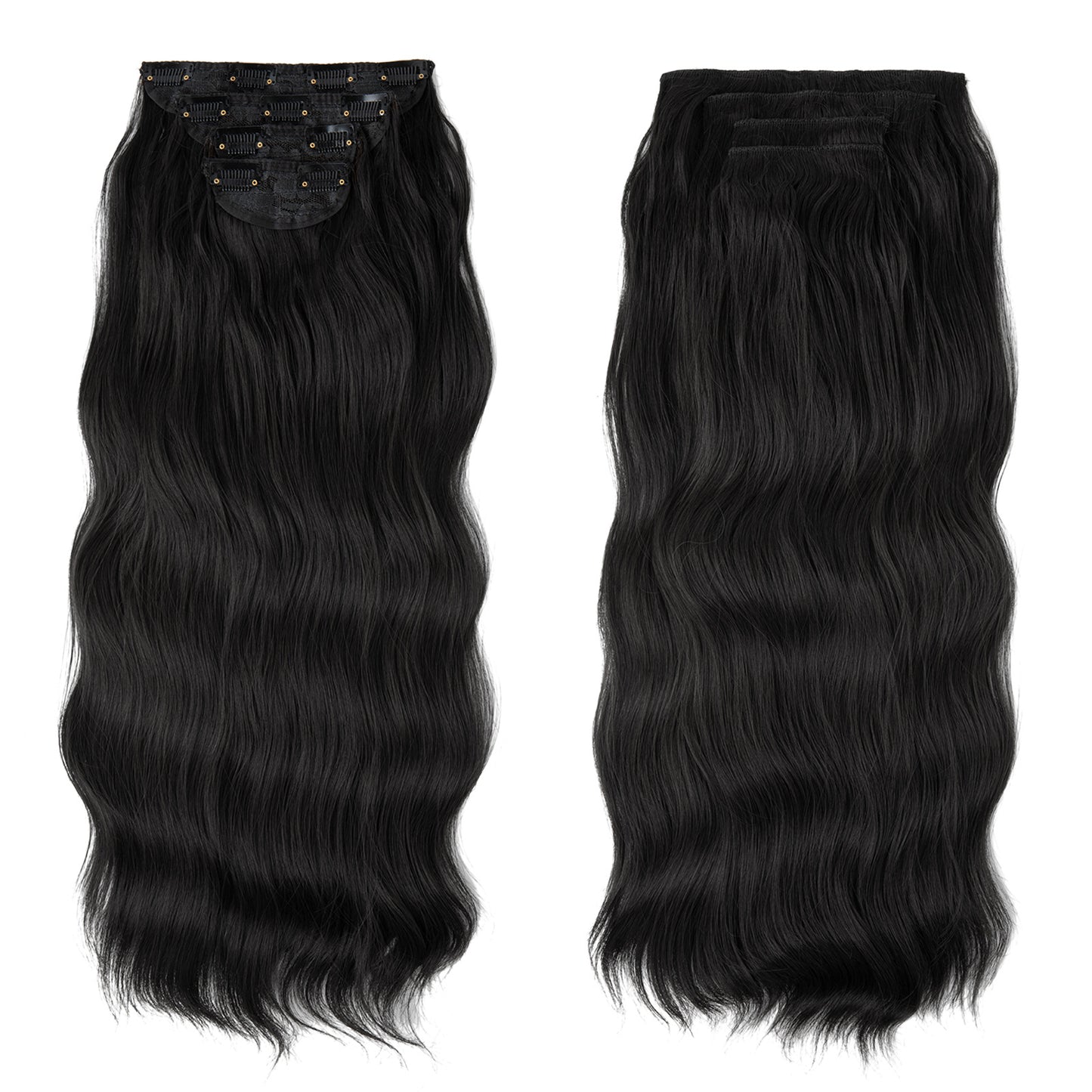 Women's Set Curly Hair Water Ripple One Piece Hairpiece Wig Long Curls