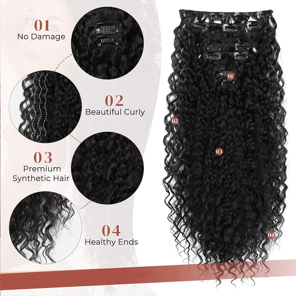 Women's Hair Extension Curler Invisible Seamless Water Ripple Wig Long Curls
