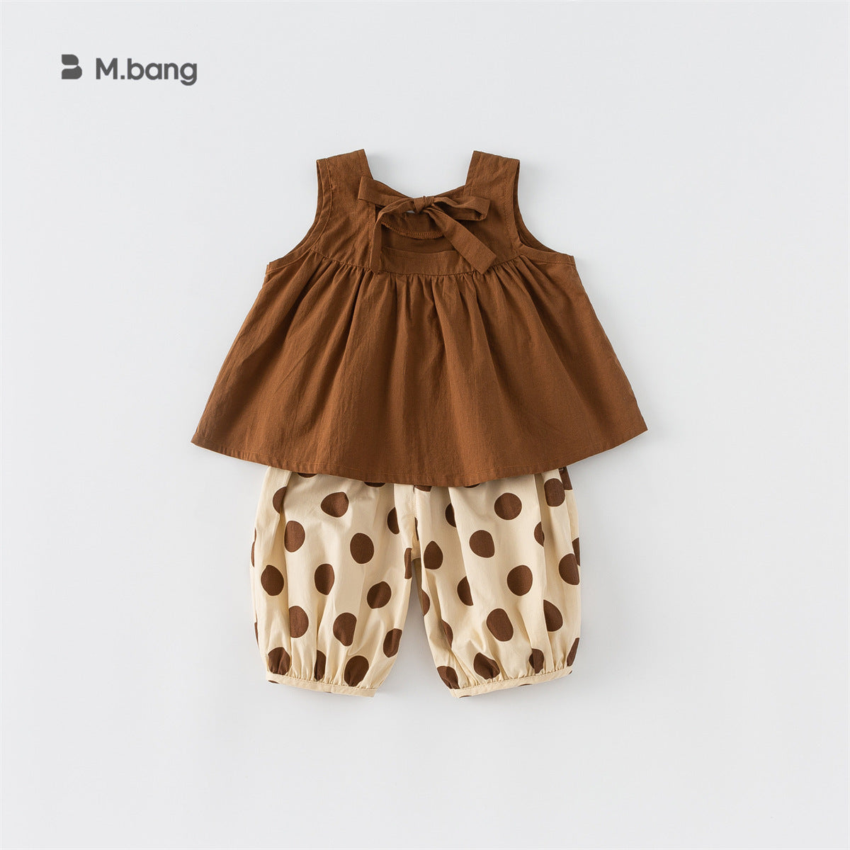 Children's Simple Set Summer Sleeveless Doll Shirt Solid Color Pants Mori Children's Suit