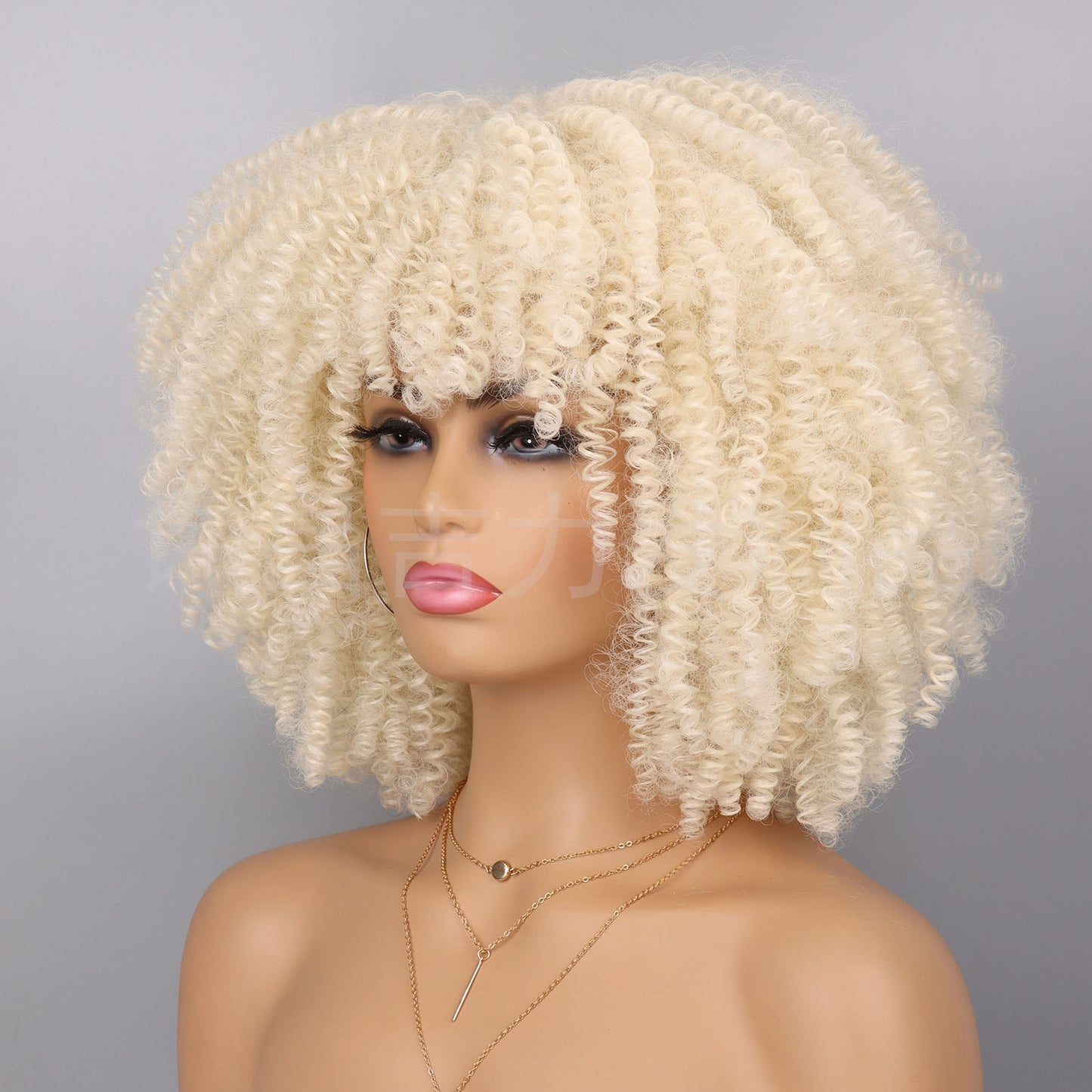 Women's Afro African Small Volume Fluffy Head Wig Short Curly Hair