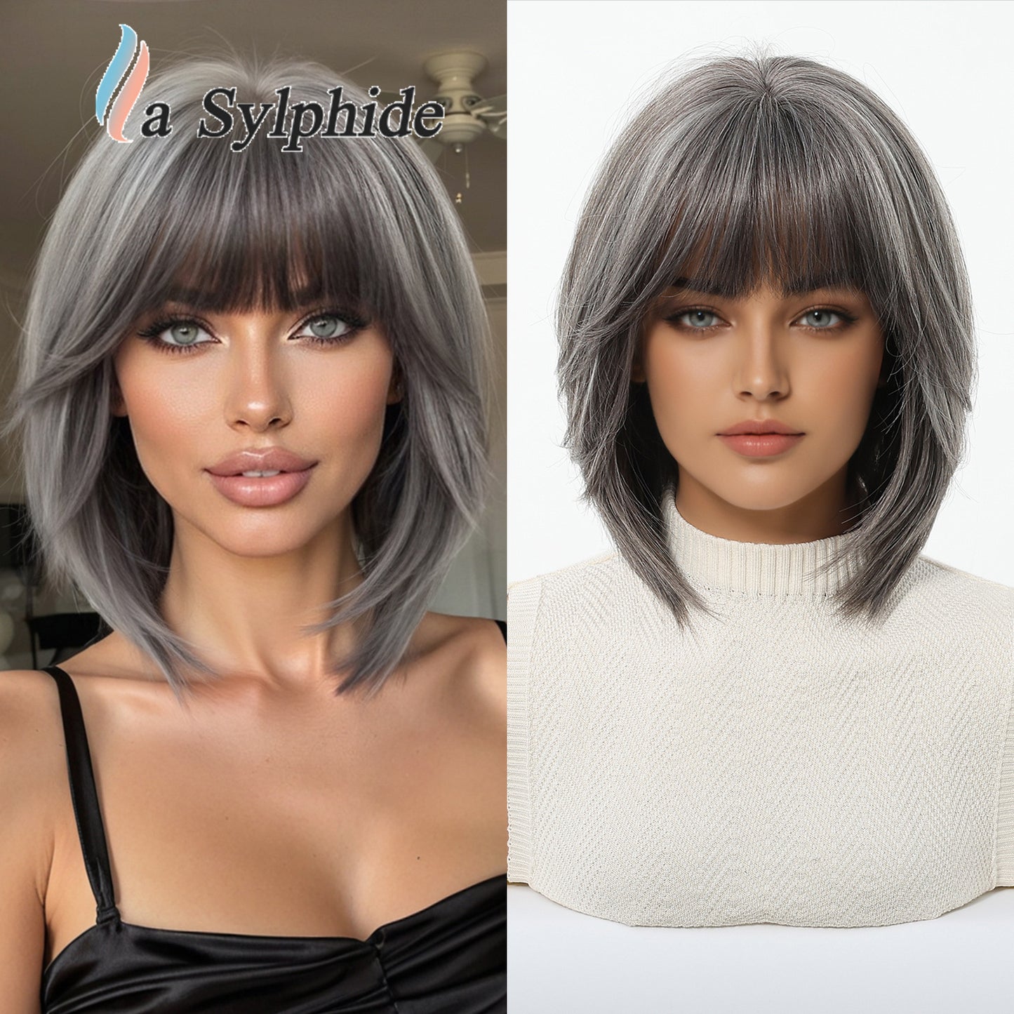 Full Head Cap Imitation Human Natural Top Wig Short Straight Hair