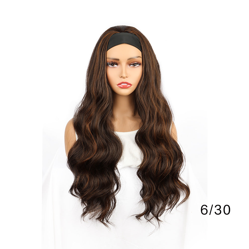 Women's Scarf Black Hair Band Long Straight Other Wig