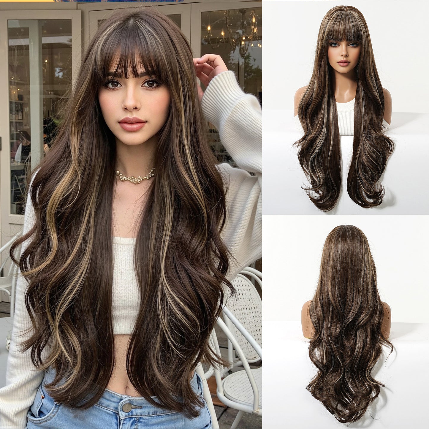 Women's Hair Temperament Fluffy Large Volume Sheath Everyday Fashion Wig Long Curls