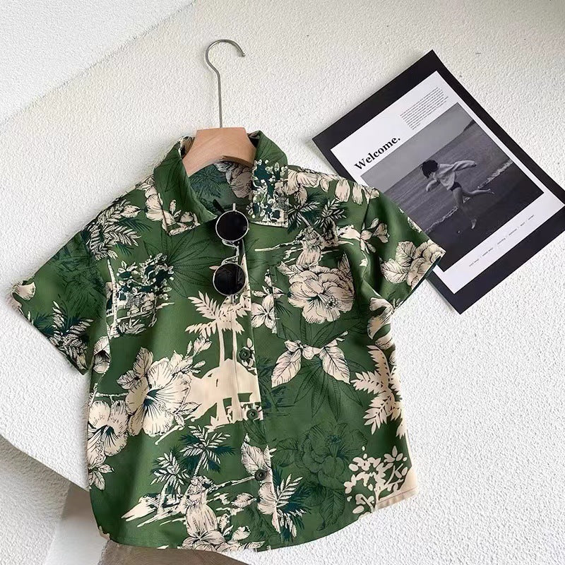Children's Beach Korean Style Short Sleeve Top Children's Shirt