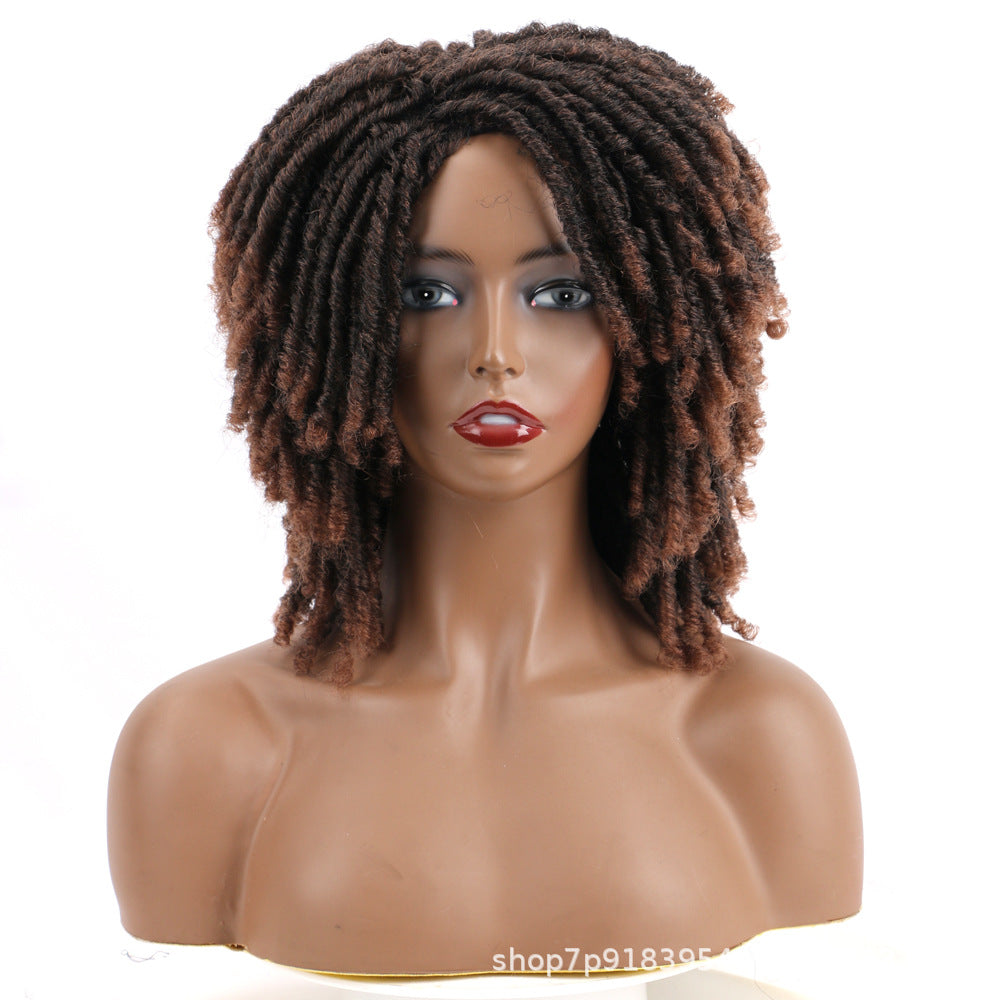 African Wigs With Small Curly Hair Dreadlocks Headgear Hollow Other Wig