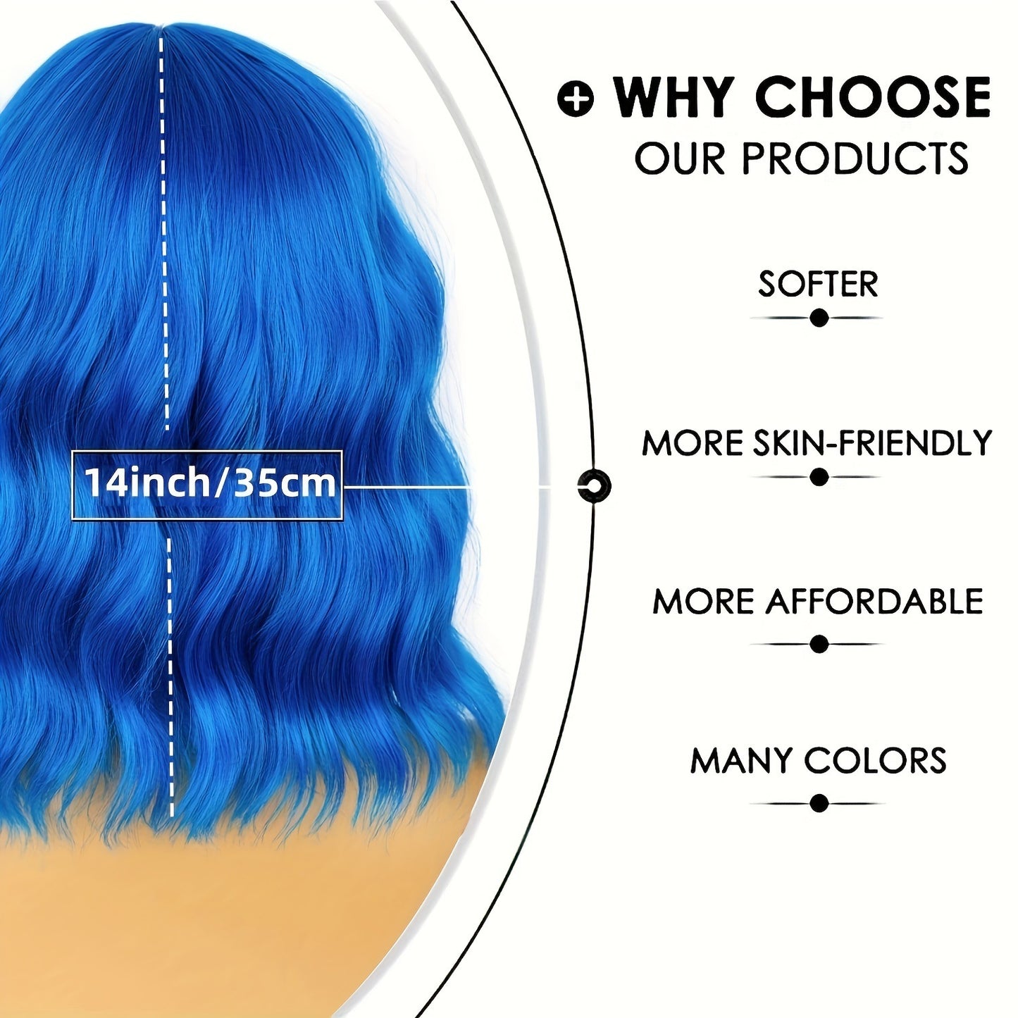 Durable Festival Female Water Ripple Fluffy Wig Short Curly Hair