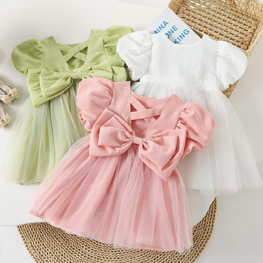 Children's Summer Korean Fashion Bowknot Skirt Fashionable Children's Dress