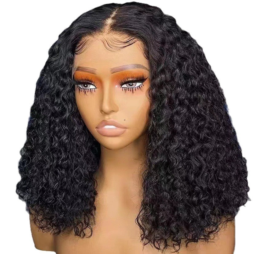 Women's Fashion African Afro Black Fiber Chemical Wig Short Curly Hair