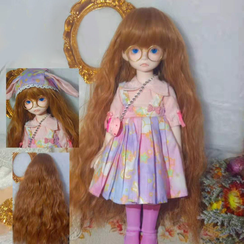 Male Female Doll Artificial Scalp Short Hair Wavy Other Wig