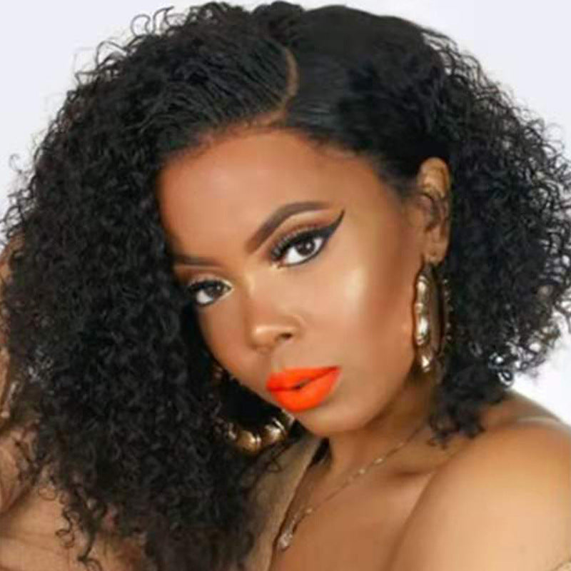 African Black Medium Small Volume Chemical Wig Short Curly Hair