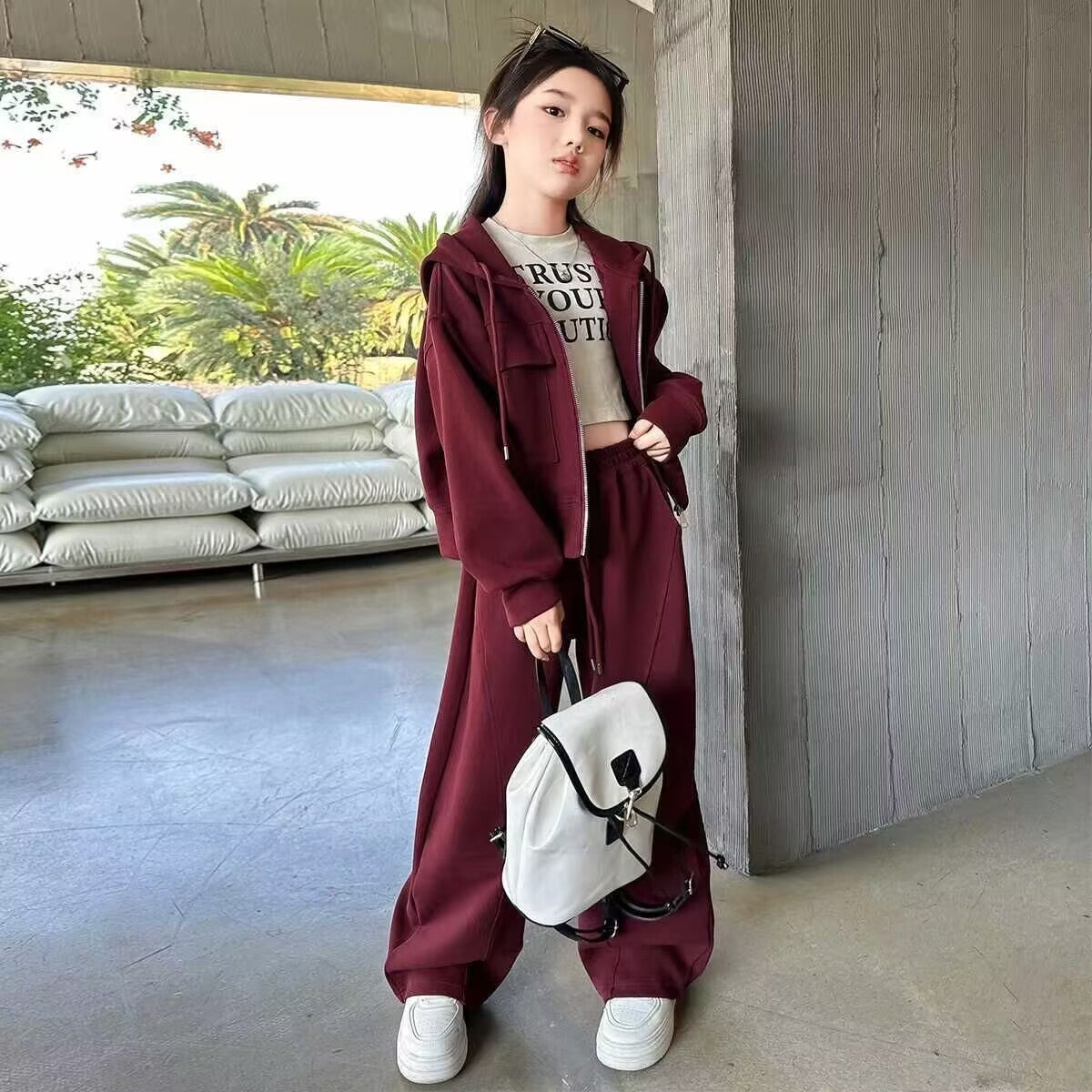 Children's Casual Western Style Versatile Coat Wide Leg Children's Suit