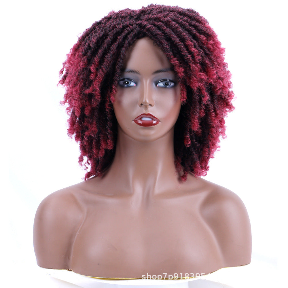 African Wigs With Small Curly Hair Dreadlocks Headgear Hollow Other Wig
